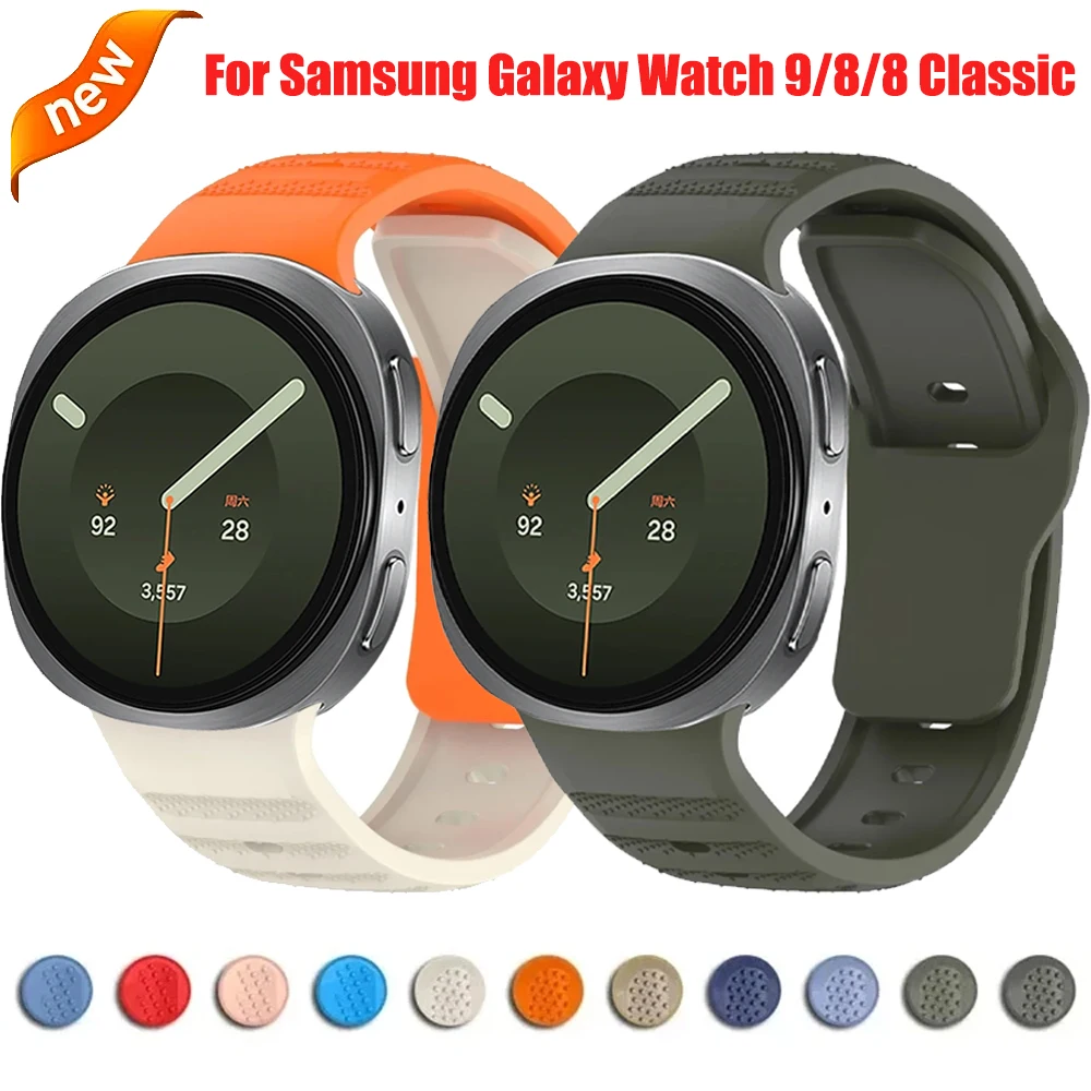 Silikonarmband für Samsung Galaxy Watch 9/8 40 mm 44 mm Herren- und Damen-Sport-Ersatzarmband für Watch 8 Classic 46 mm