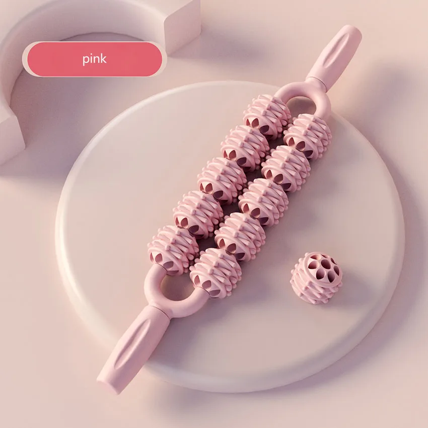 

Ten Wheel Massage Stick Yoga Wolf Teeth Sensory Massage Lower Leg Muscle Relaxation Roller Axis Leg Massager Exercise