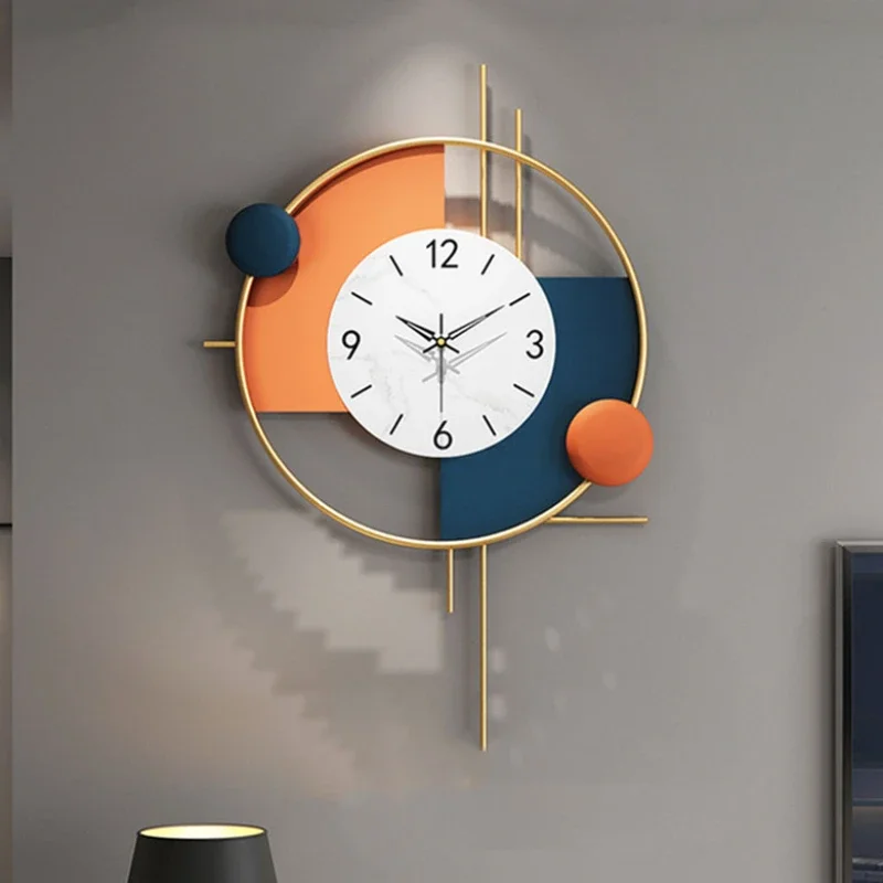Nordic Silent Wall Clock Classic Quiet Battery Big Metal Clock Wall Modern Items Orologio Da Parete Living Room Decoration