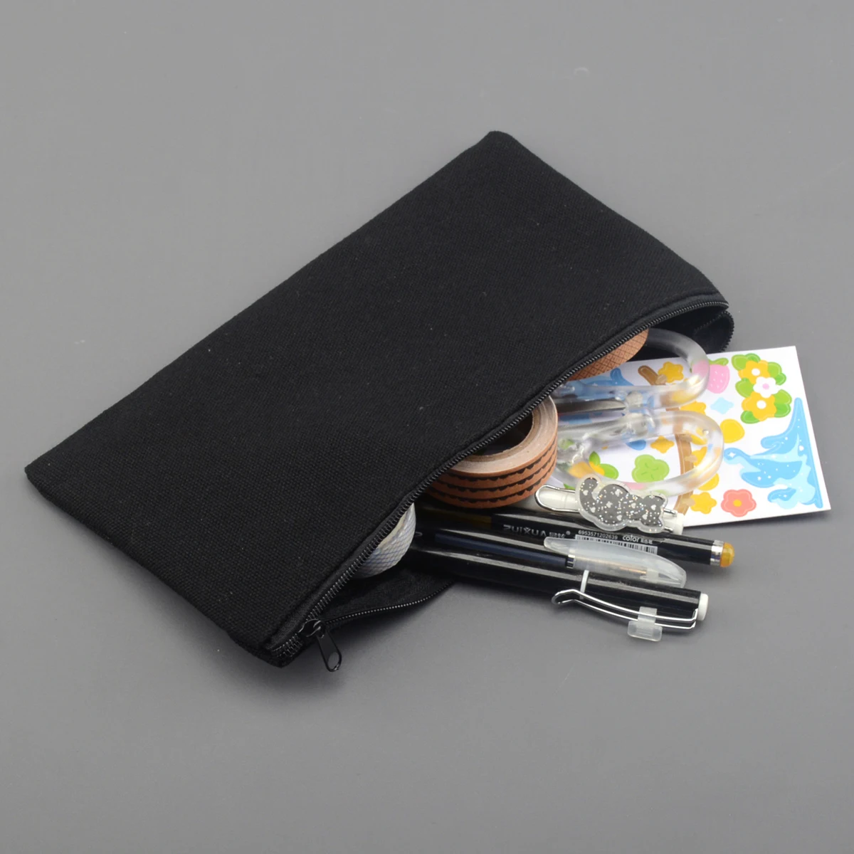 Pencil Case Black Kawaii Stationery Trousse Scolaire Pen Case Estuche Para Lapices Pencilcase Canvas Astuccio Pencil Pouch