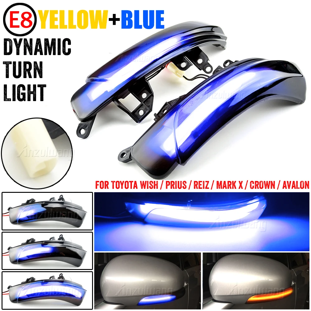 Side Mirror LED Turn Signal Indicator Repeater Lamp Blinker Light For Toyota CAMRY PRIUS REIZ WISH MARK X CROWN AVALON IQ EQ EV