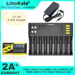 LiitoKala Lii-S12 Lii-S8 Lii-PD4 Lii-PD2 Lii-500S 3.7V 18650 18350 Battery Charger Auto-Polarity Detect 26650 21700 1.2V AA AAA