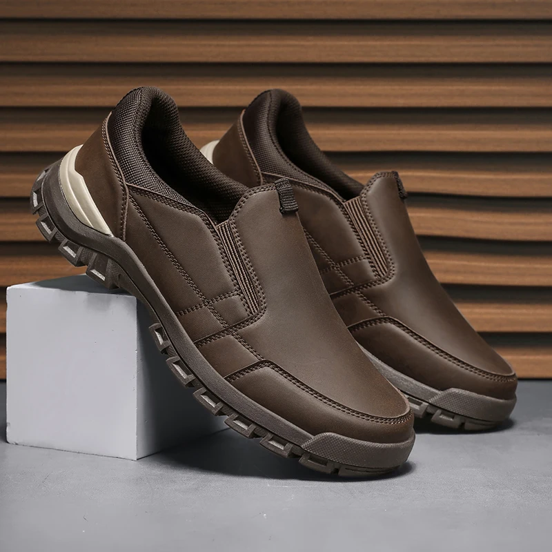 Genuine Leather Men Casual Shoes Black Brown Business Formal Shoes Lightweight Man Loafers Comfortable Male Footwear Moccasins