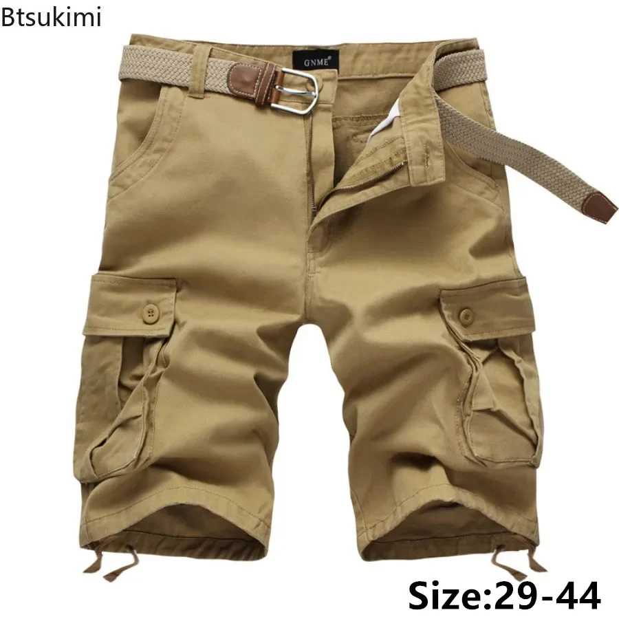 2025 Heren Militaire Tactische Cargo Shorts Multi-zakken Casual Losse Katoenen Korte Rechte Broek Mannen Outdoor Joggingbroek Oversized