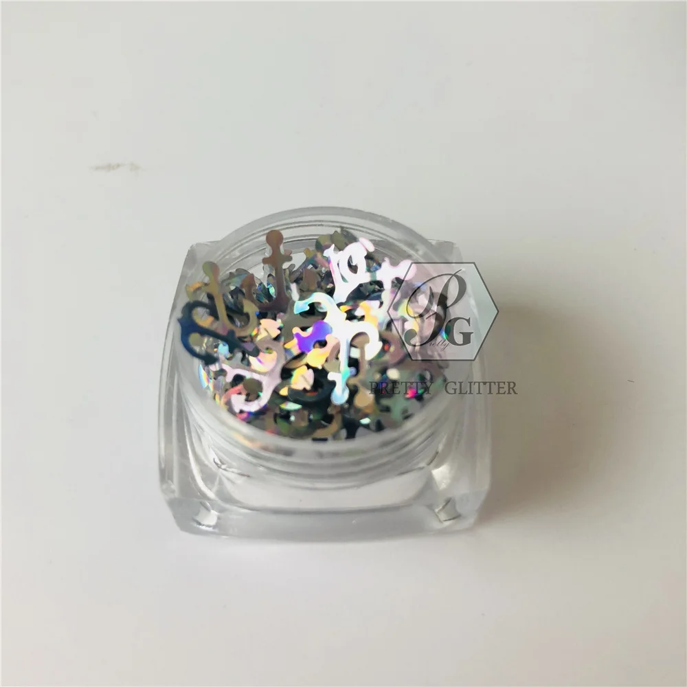 PrettyG 1 Box L Shape Holographic Glitter Sequins for Resin DIY Making Art Craft Nail Makeup Decoration LV1