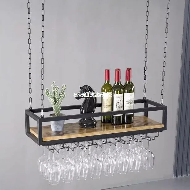 Wine Glass Holder Under Cabinet Stemware Rack Wrought Iron Hanging Upside Down Wine Rack for Home Bar Kitchen Island