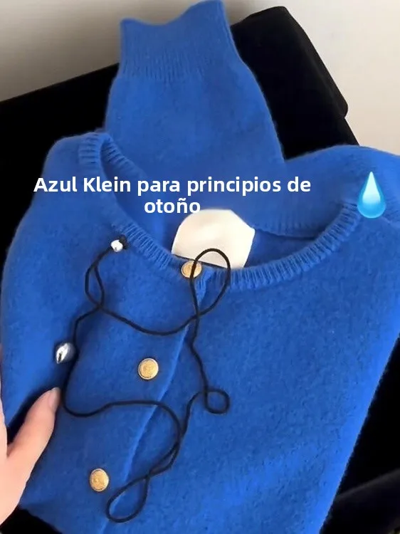 

Свитер-кардиган Klein Blue вязаный, свободного кроя, осенний 2025, мягкий, уютный, премиум-класса, для повседневной носки, с круглым вырезом, длинный рукав