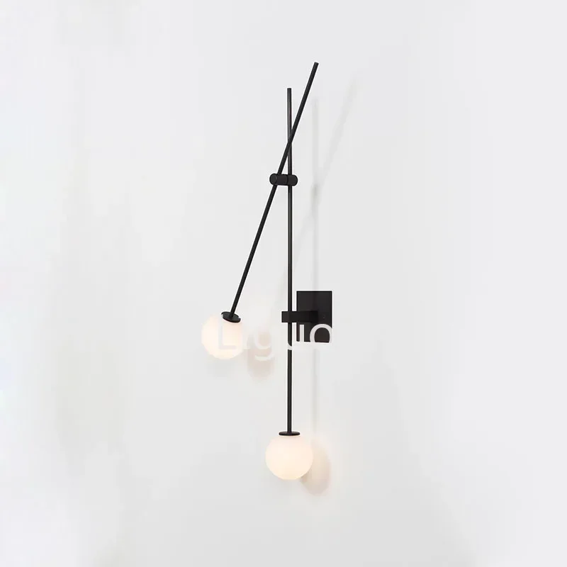 

Minimalism post modern LED wall light lamp black golden iron glass ball global big wall lamp light sconce for foyer bedroom