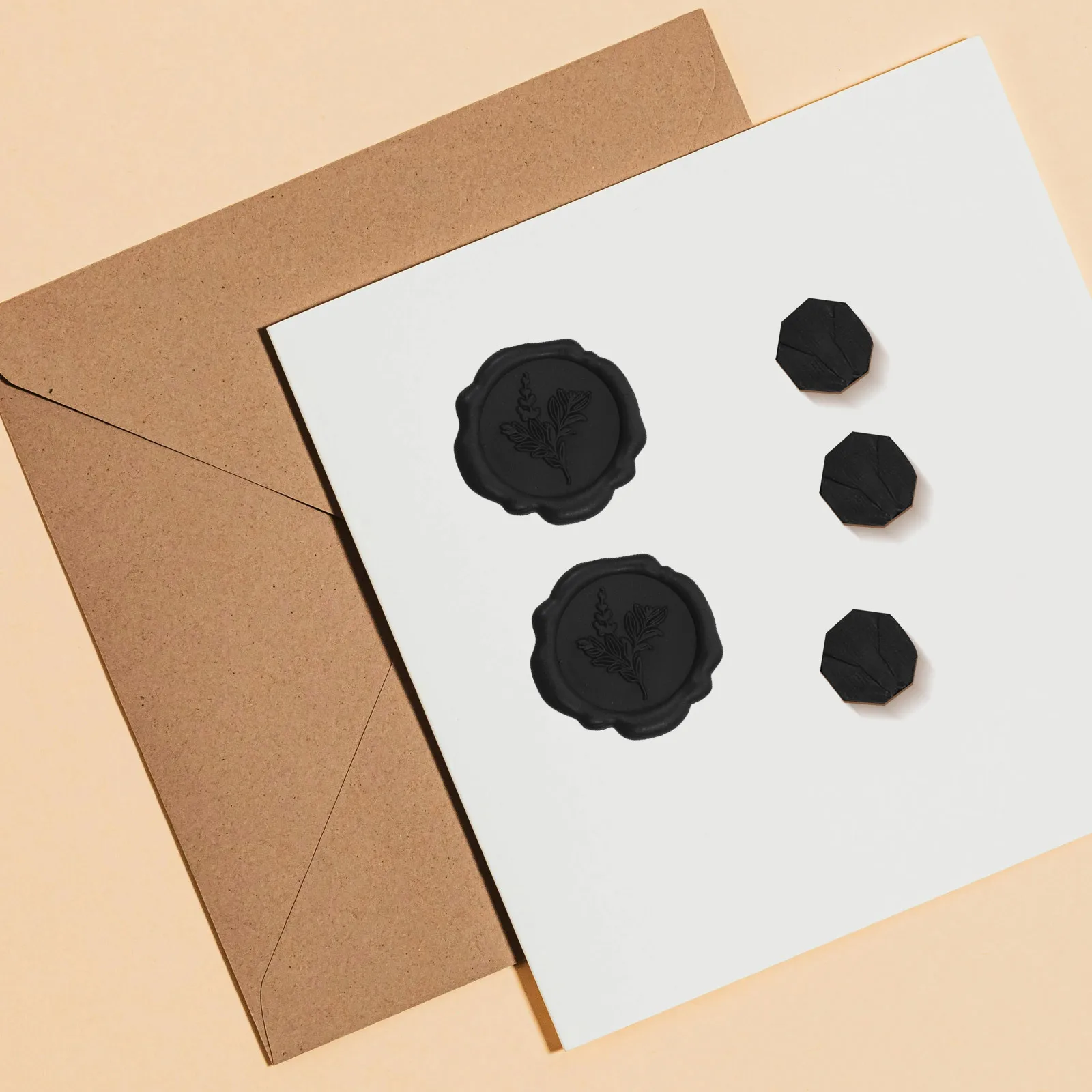 

6Packs Octagon Wax Seal Beads Black Wax Melt Stamp Kit for Wedding Invitations Cards Envelope Sealing Decoration