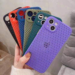 Heat Dissipation Breathable Cooling Phone Case For iPhone 17 16 15 14 13 12 11 Pro XS Max XR Mini 7 8 Candy Color Soft TPU Cover