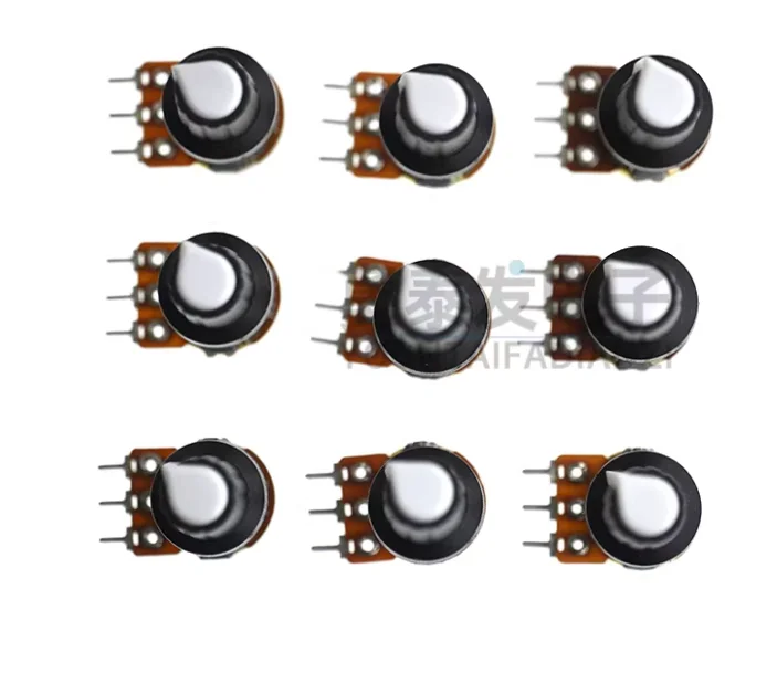 

Набор потенциометров (с колпачками) в ассортименте B1K 2K 5K 10K 20K 50K 100K 500K 1M 15 мм 3-контактные 9 значений * 1 шт. = 9 шт. WTH148