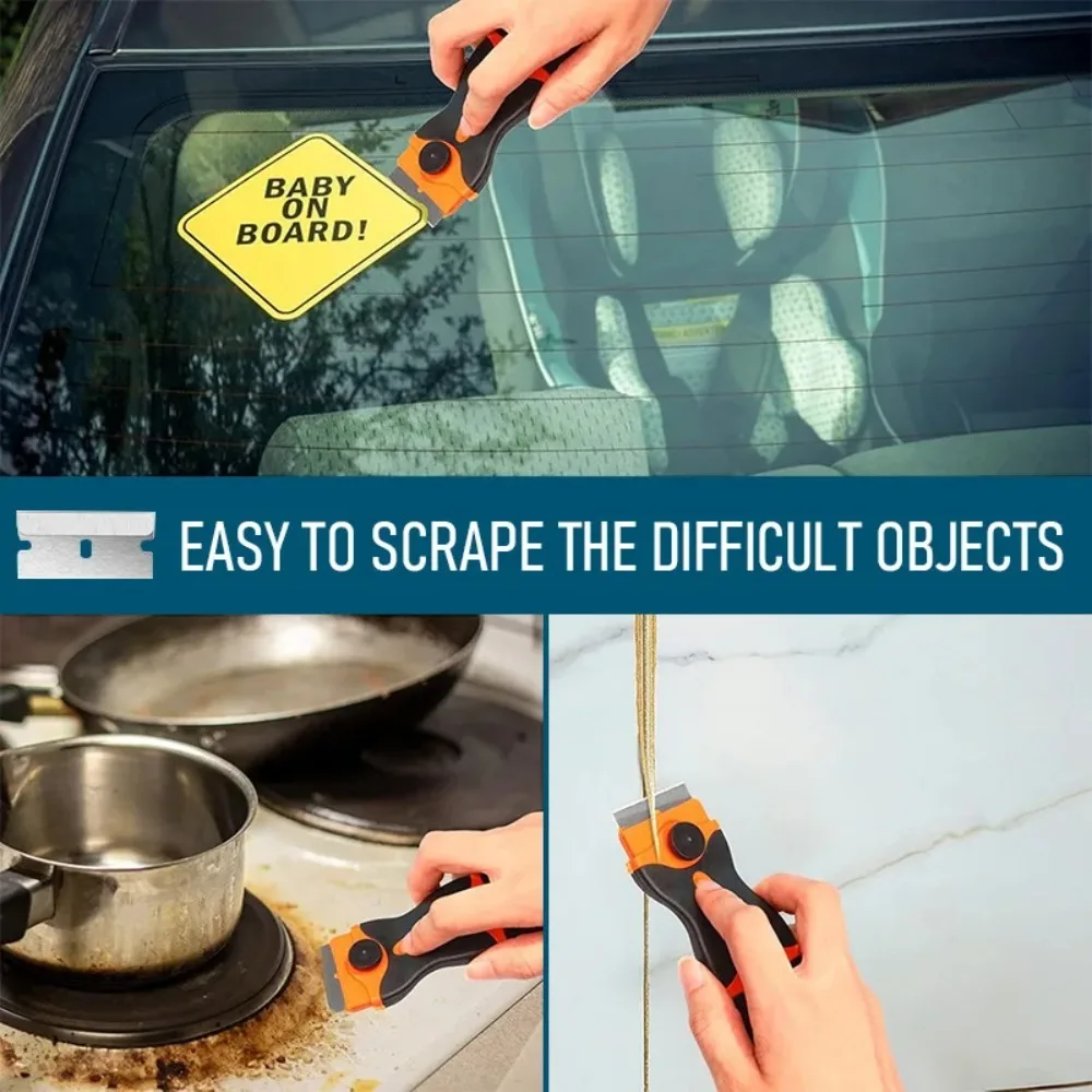 1 Set Glue removal blade With 10 Blades, Telescopic Adjustment Knife, Cleaning Scraper Tool For Removing Labels,Stickers,Paint
