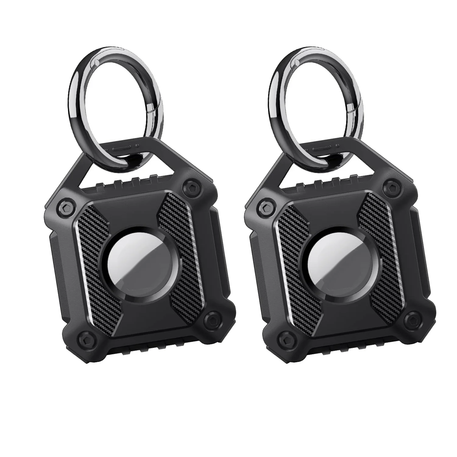 2 Pack Waterproof Keychain Holder Case for Airtags ,Anti-Theft Protective Tracker Case with Key Ring for Luggage, Keys