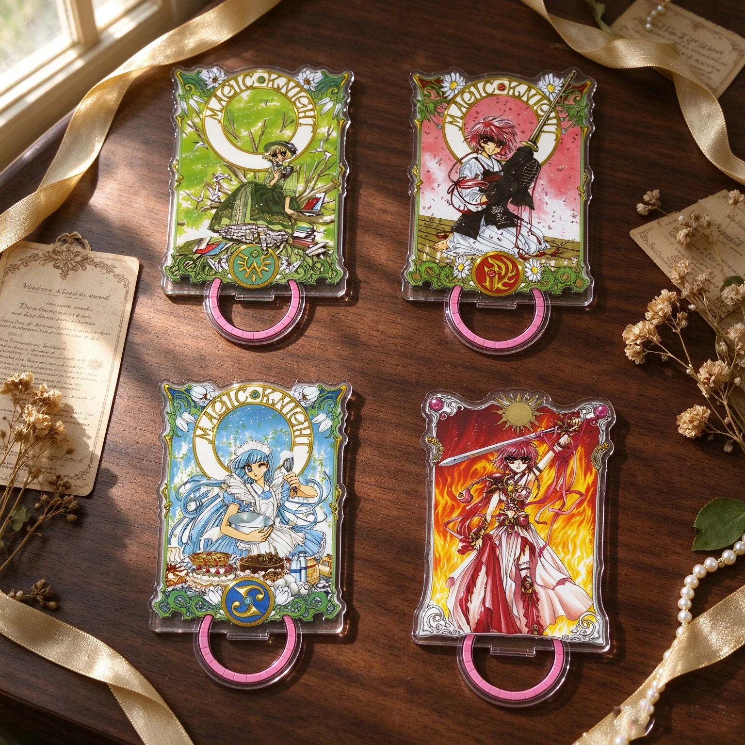 Magic Knight Rayearth Acrylic Stand 15CM Shidou Hikaru Hououji Fuu Ryuuzaki Umi Official Desktop Decor Goods Fans Gift Keychain
