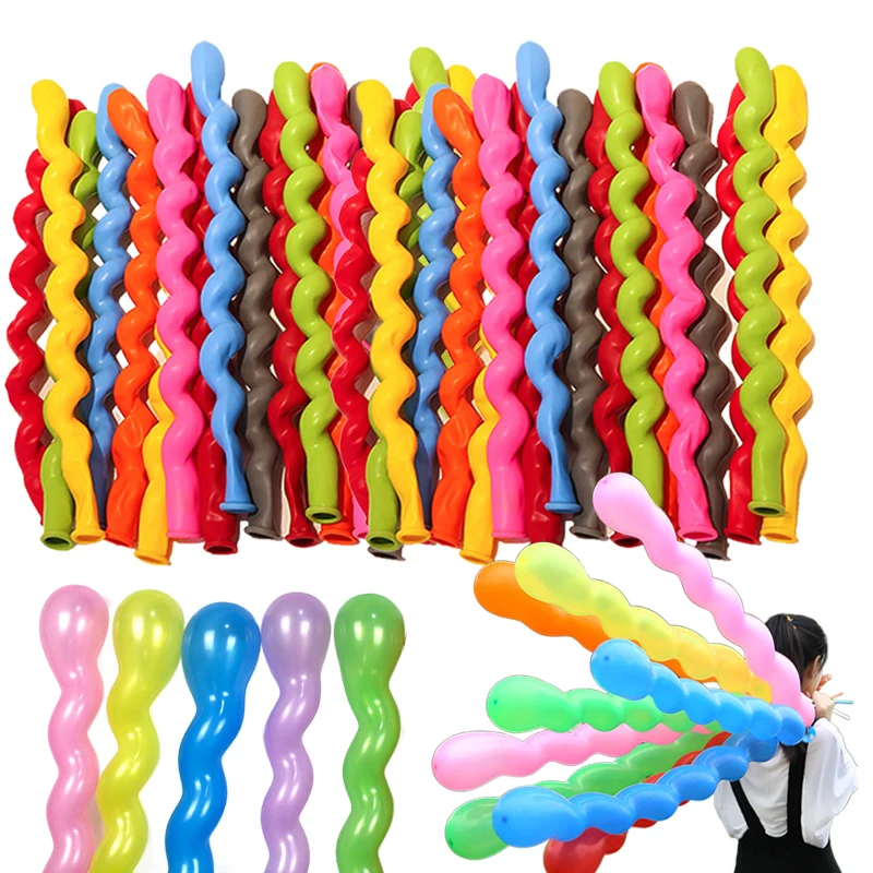 50 ~ 200 قطعة بالونات حلزونية تويست دوامة اللاتكس بالون لعبة قابلة للنفخ زفاف فريد عيد ميلاد سعيد عطلة DIY زينة TMZ