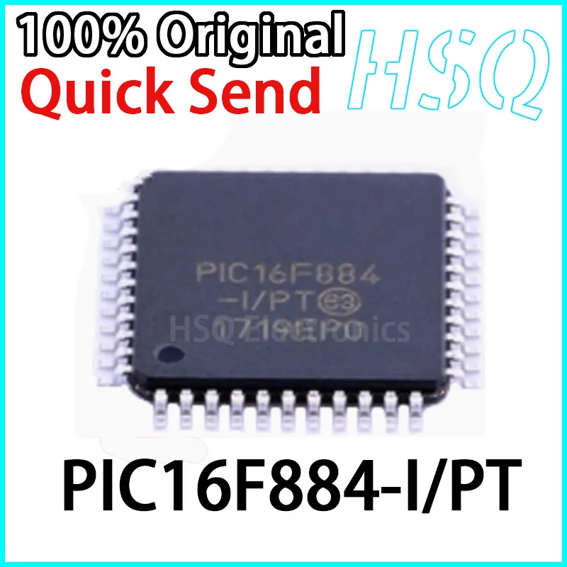 New Original PIC16F884-I/PT PIC16F884 TQFP44 8-bit Microcontroller MCU Integrated IC Chip in Stock 1PCS