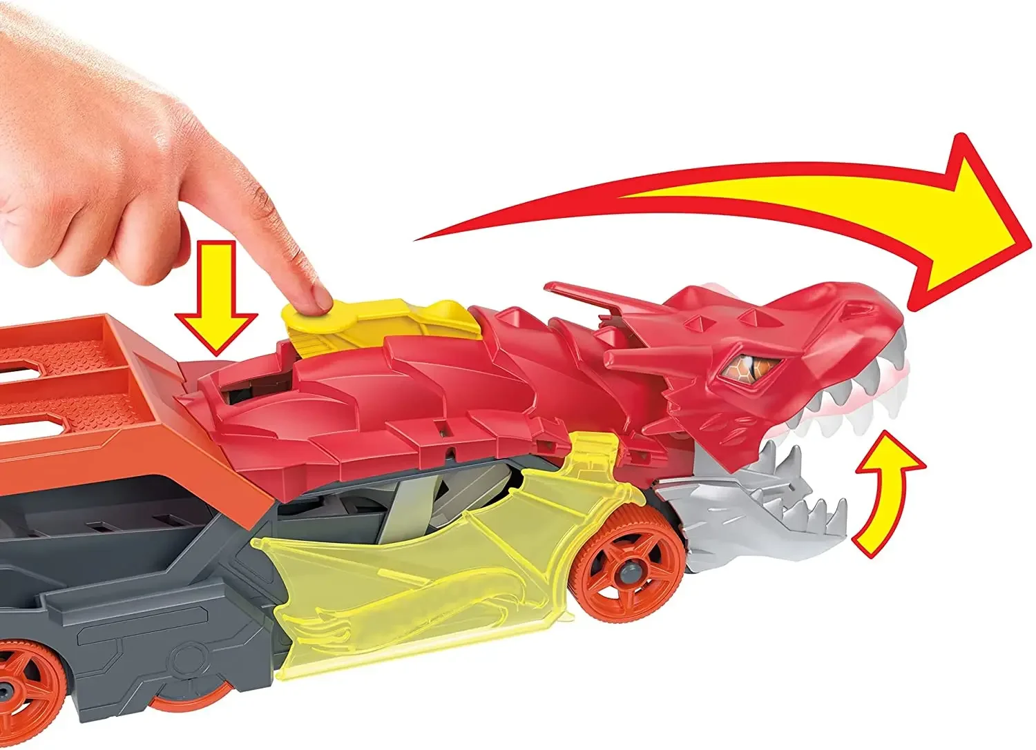 Hot Wheels-Voiture Camion Shlavabo Chomp Transporter Diecast 1/64, Voiture de stockage Electrolux Dragon Launch, Jouets pour garçons, Cadeau pour