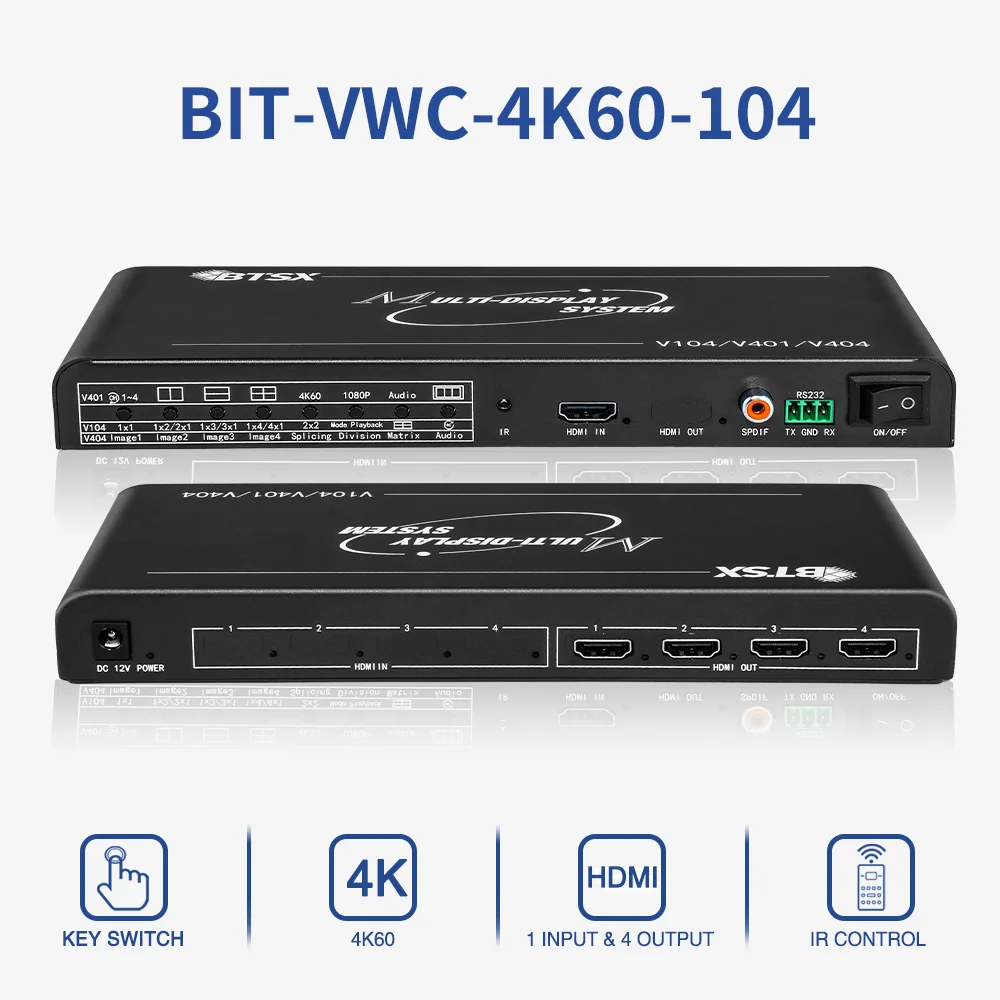 Multi-screen Controller All 4 Screen Splicing Modes 4K60 in 1080P Outt Engineering HDMI Splicer  Video Wall Controller FCC CE