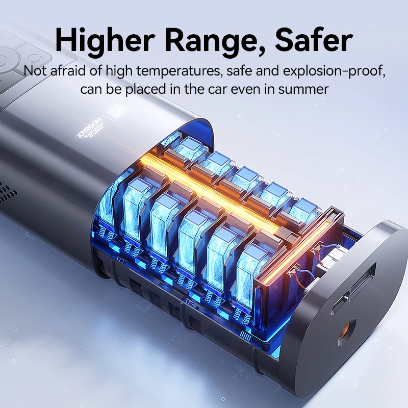 Joyroom pompa ad aria portatile per auto 30W doppio cilindro gonfiatore per pneumatici per auto pompa gonfiabile per moto elettrica senza fili per