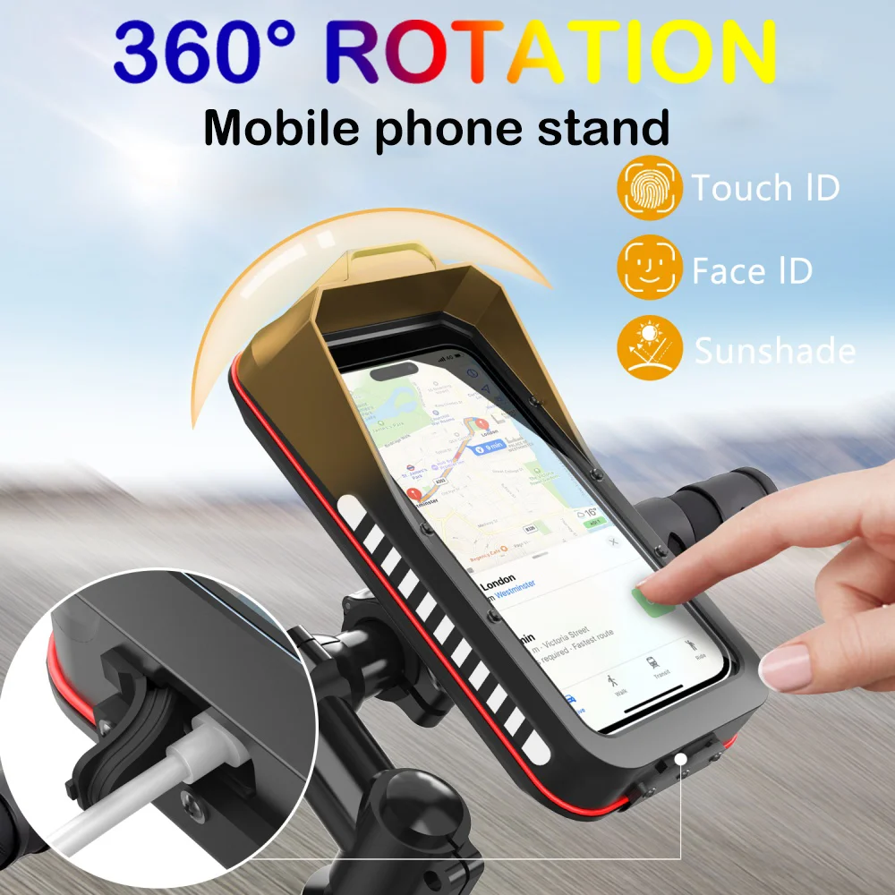 

Newly Upgraded High-quality Mobile Phone Stand Waterproof Sunshade 360° Rotatable For Universal Mobile Phone Cycling Accessories
