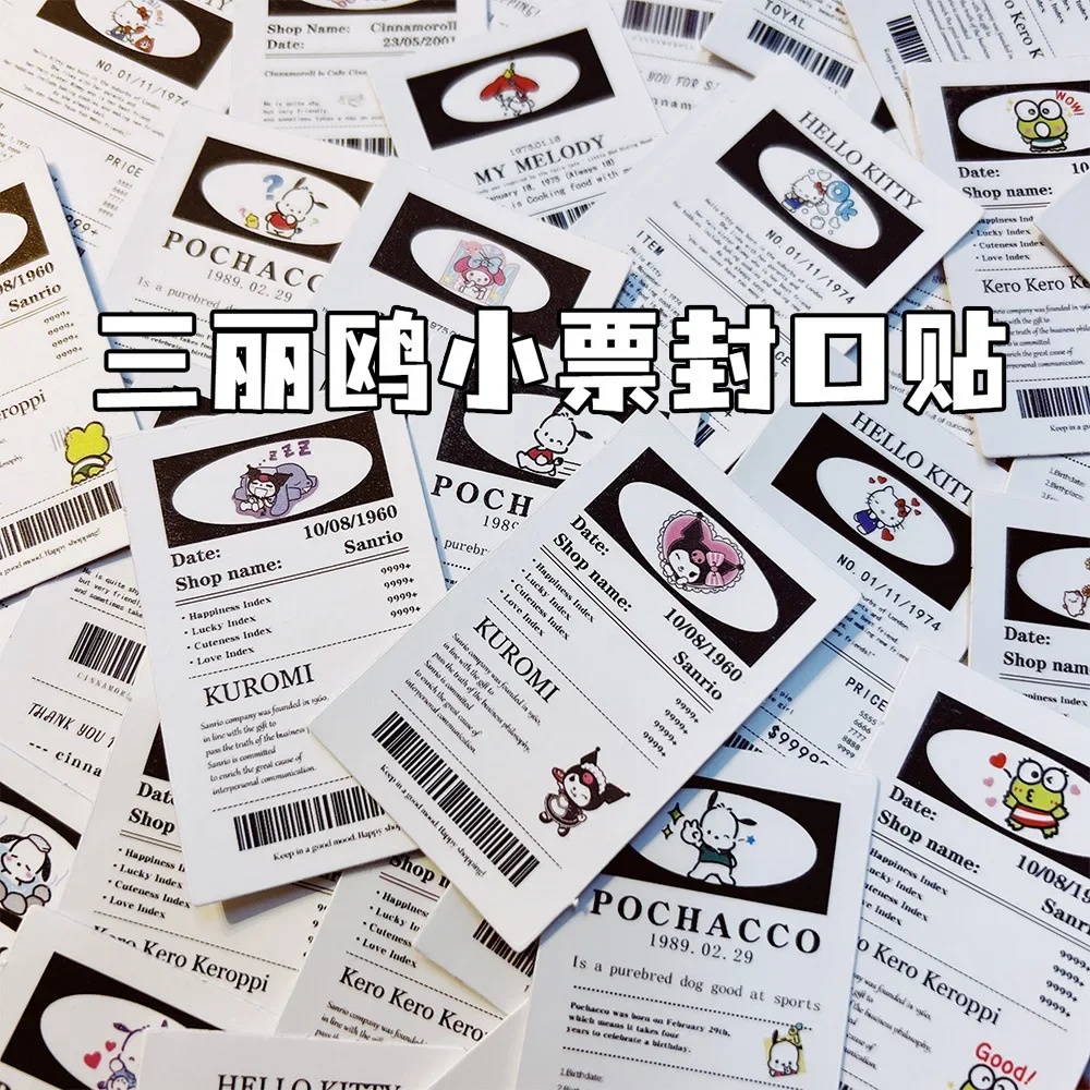 65 pcs sanrio receipt sticker cartoon seal sticker cute list sticker hand account material waterproof