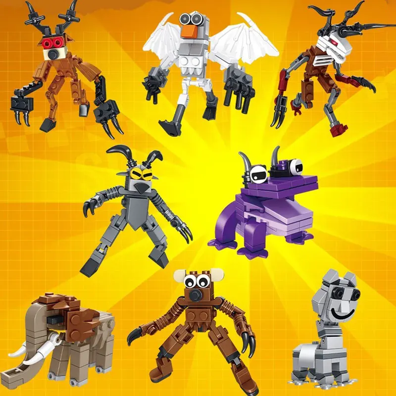 Nuevos bloques de construcción de ciervos de 99 noches en el bosque, personaje de jugador de cabra, modelo de monstruo, juguetes de ensamblaje de ladrillos para niños, regalo de Halloween