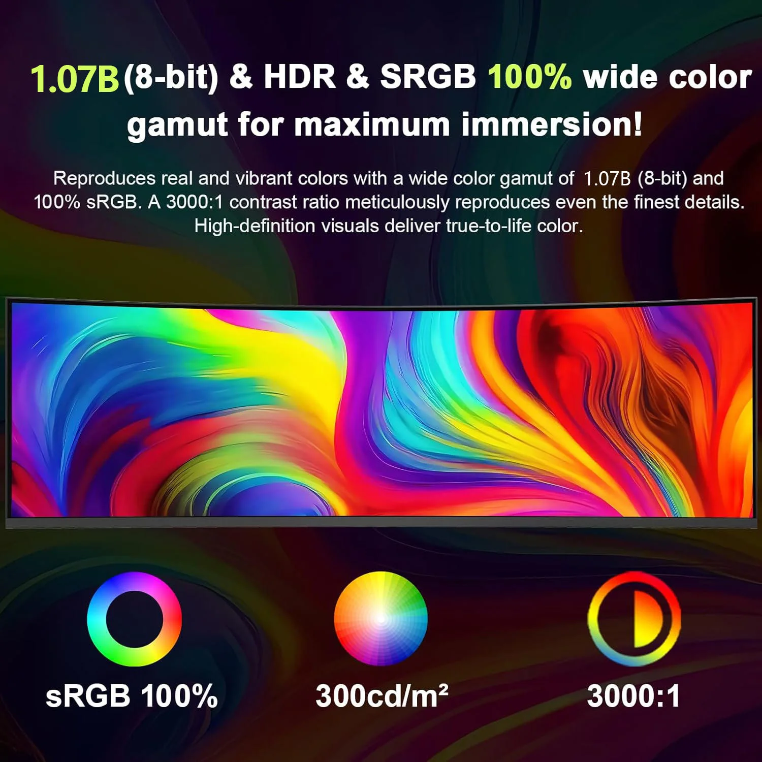 5K 49 Inch Curved Lcd Gaming Monitor 1ms 120/165/240hz Adaptive Sync/Low Blue Light Pc Screen with Lifting and Rotating Bracket