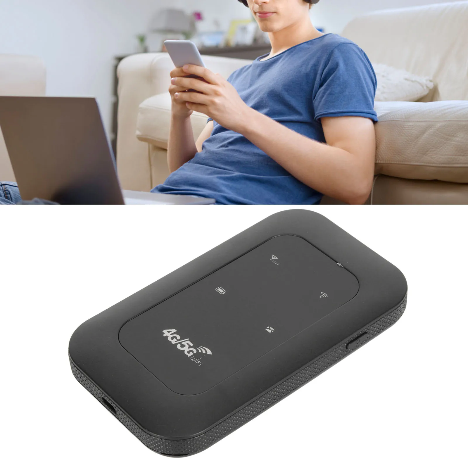 4G LTE Mobile WiFi Hotspot Rechargeable Mini LTE Portable Router 2100mAh Easy To Use Lightweight with SIM Card Slot for Laptop