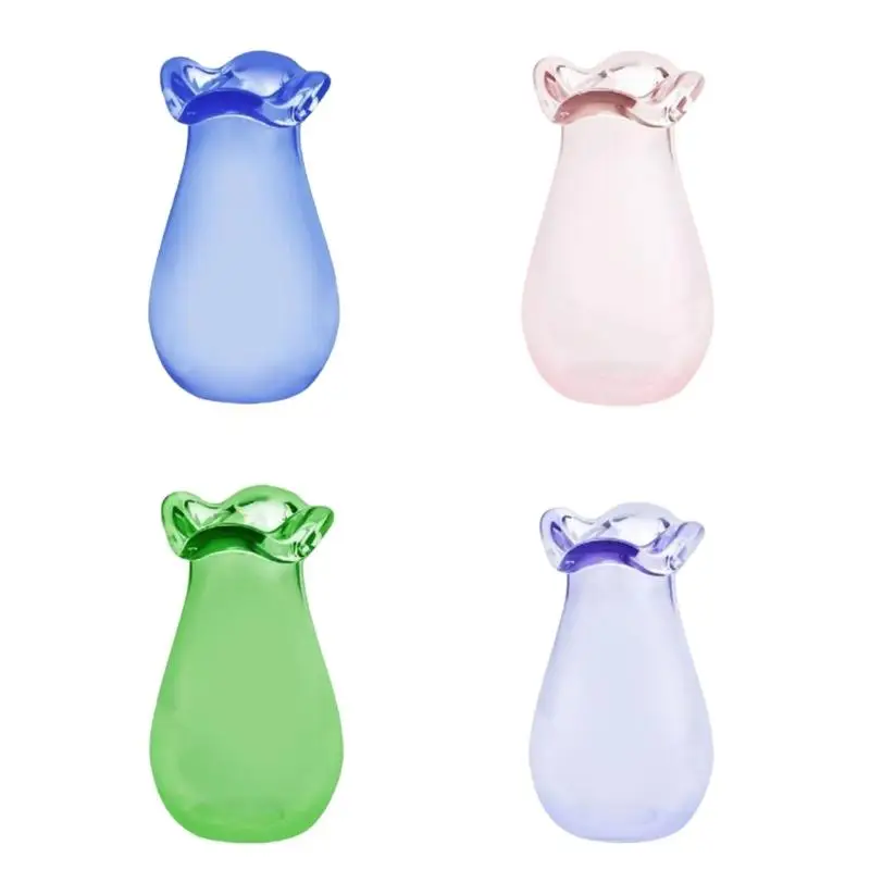 

G6KF 4pcs Cats Collector Glass Container Miniature Plant Jars Pet Furs Organizers Decorative Home Accessory