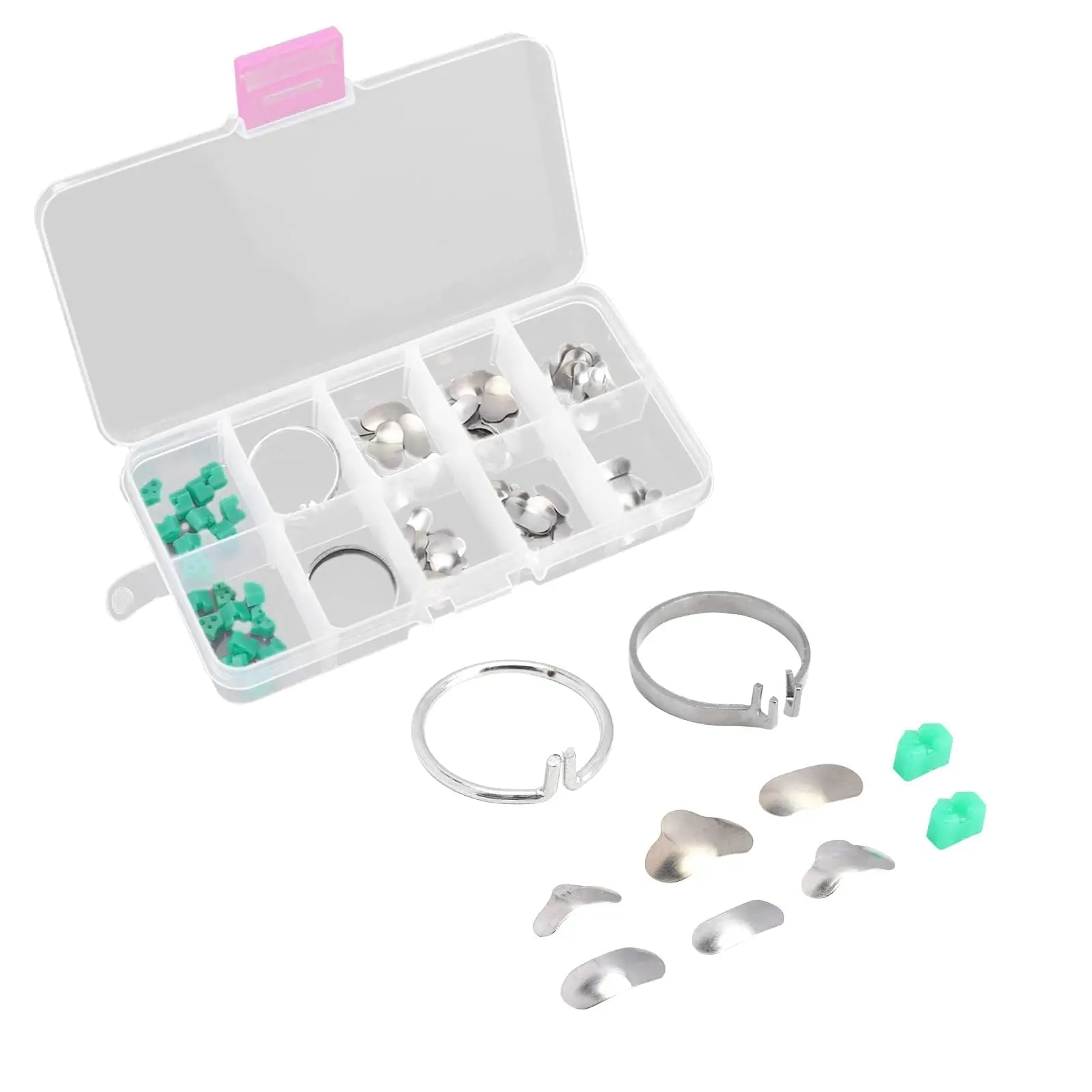 

Dental Section Profile Matrix,Professional Dental Filling Matrix with Dental Filling Matrix with 2 Rings 20 Circle Wedge Items