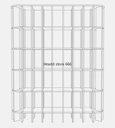 Solid wood bookcase partition storage display rack storage square simple and modern