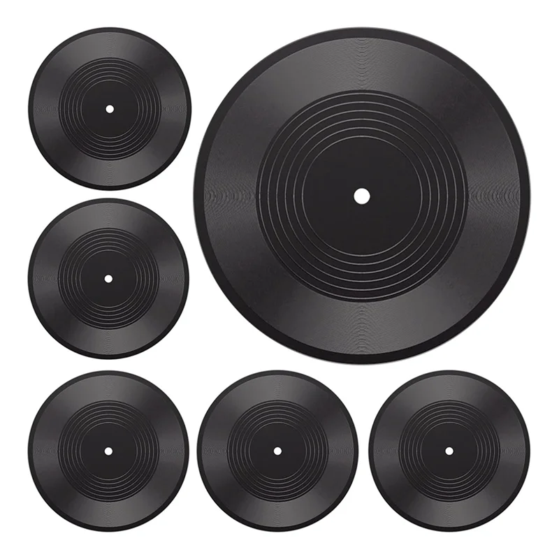 

BAAR-6Pcs Records Decorations Rock 70'S Wall Vinyl Records And Roll Music Party Decorations For Disco Birthday Music Theme Party