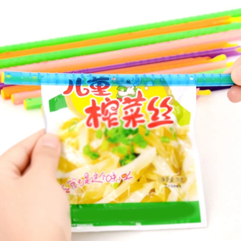 30Pcs 5 Colors Bag Sealer Closure Sticks Portable Food Saver Container Plastic Sealing Clips Fresh-Keeping Clamp Rod