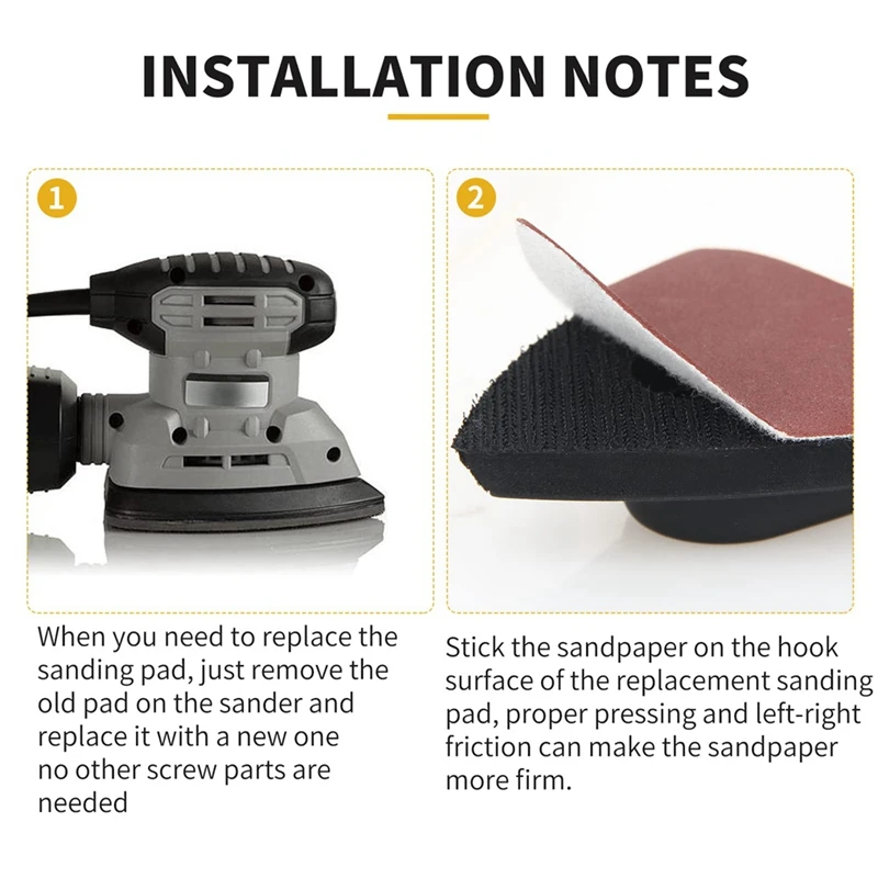 Oscillating Tool Sanding Pad, 4-Pack 3-1/8 In Triangular Replacement Hook & Loop Stainless Steel Backplane Sanding Pad