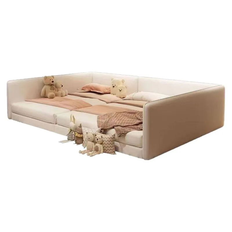 Children's parent-child bed simple modern patchwork bed cream wind mother bed