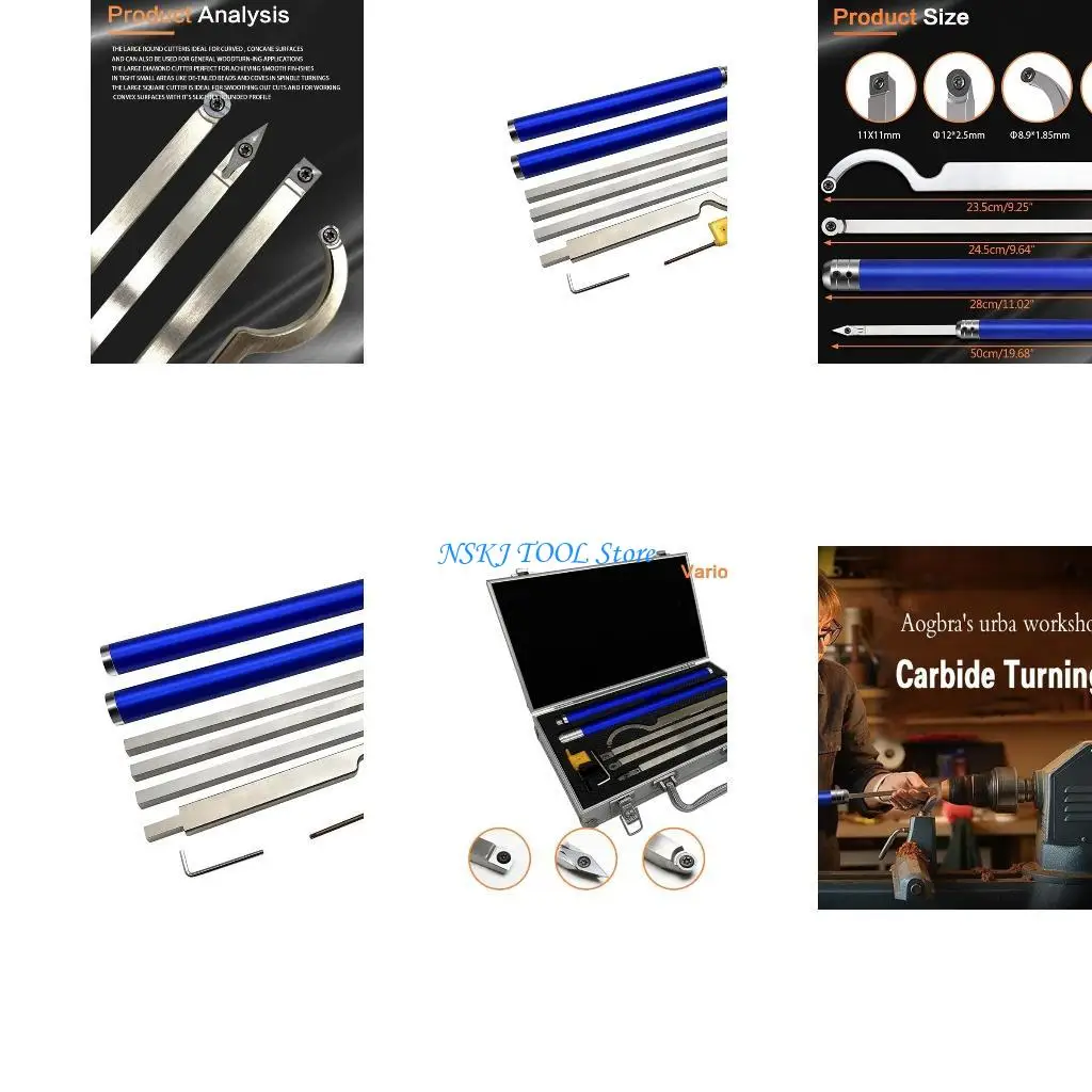 

L8RC High Speed Steel Turning Tools Set Lathe Rougher Finisher Inserts