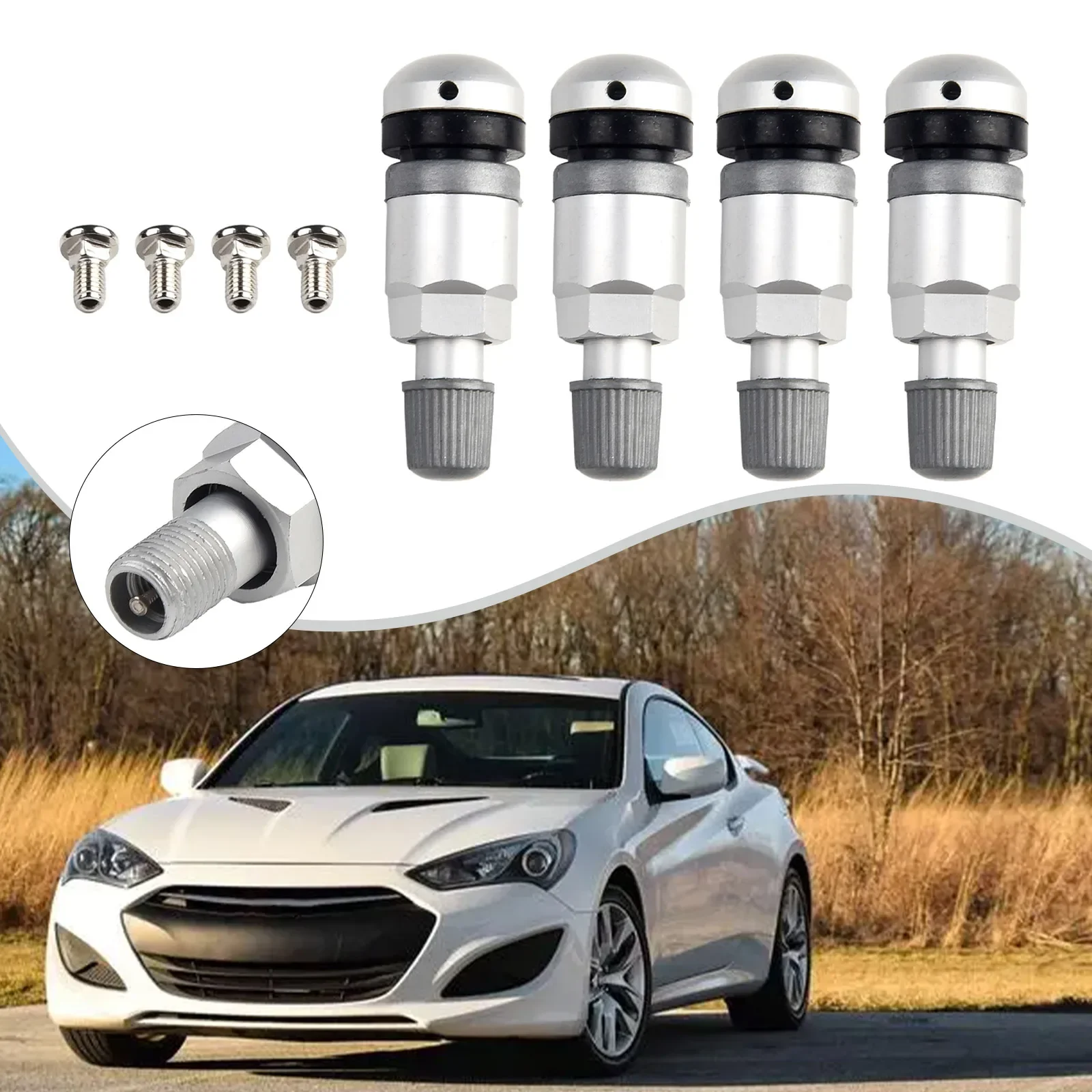 TPMS Valve Stem Kit 4pcs Tire Pressure Sensors For BMW 5 Series Engineered For Specific Fit And Enhanced Monitoring