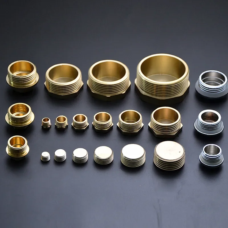 

1Pcs Brass Female Thread Cap 1/2" Male Pipe Fitting Plug 3/4" End Cap 1" Copper Blank Cap 4-Point Pipe Accessory