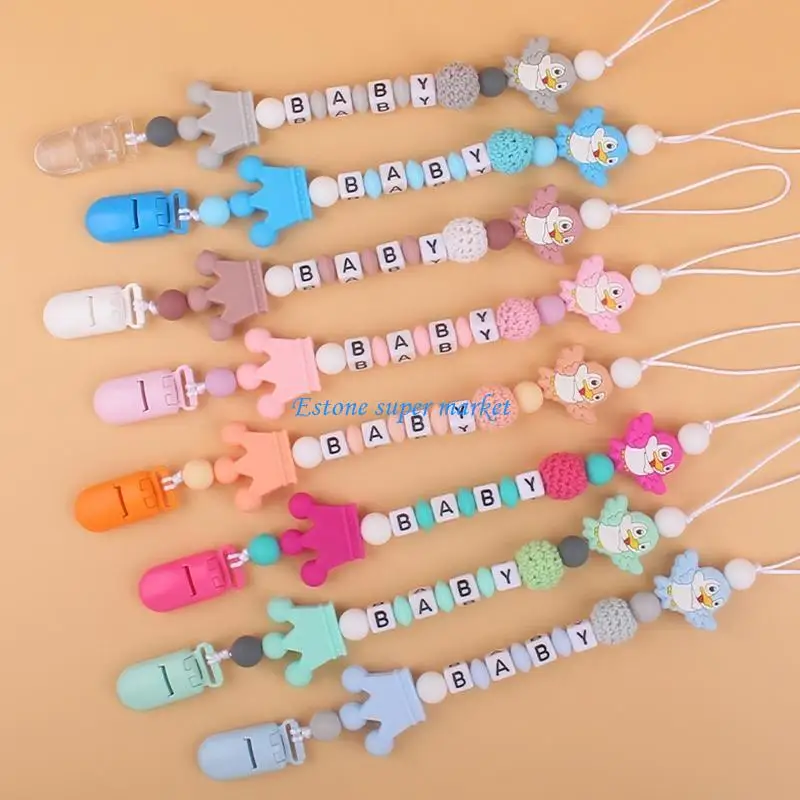 090B Cartoon Animal Bird Silicone Pacifier Clip Chewing for Baby Clips Teething Toy