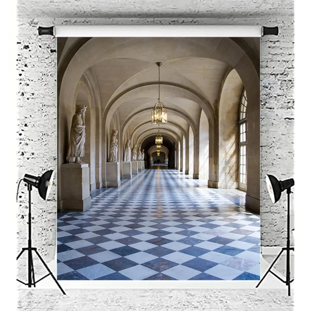 

Vinyl Custom Palace European Style Retro Classicial Photography Backdrops Props Art Castle Architecture Studio Background ZS-04