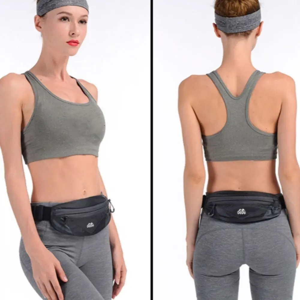 

Ultra-Thin Sports Waist Bag Double Zipper Pocket Waterproof Mobile Phone Waist Bag Portable 7-Inch Size Running Waist Bag