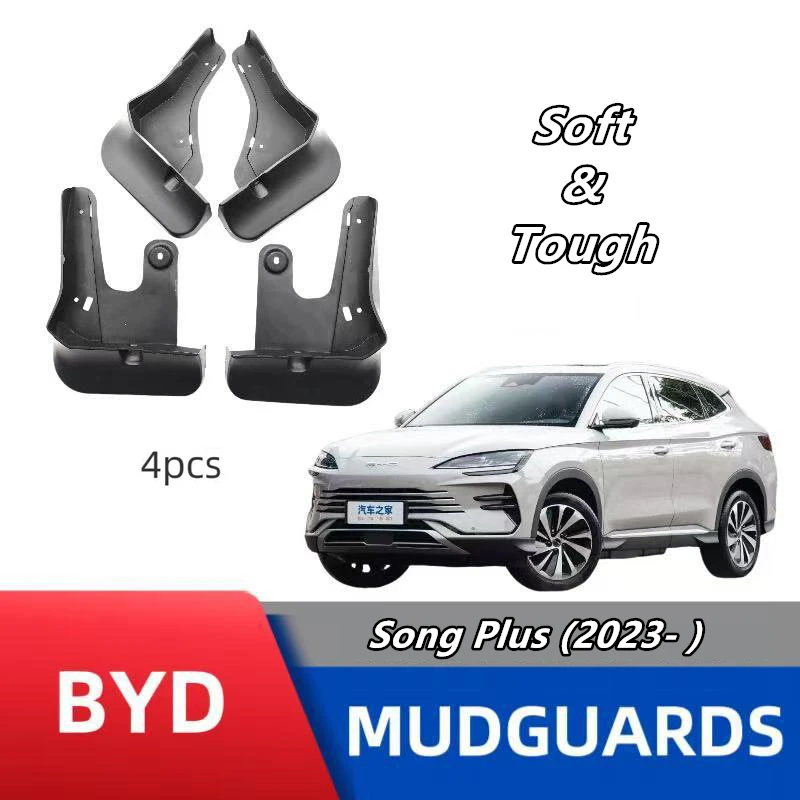 

Car mudguard for BYD Song Plus 2023-present;Soft plastic material;Prevent sediment splashing;Keep the vehicle clean;Electric