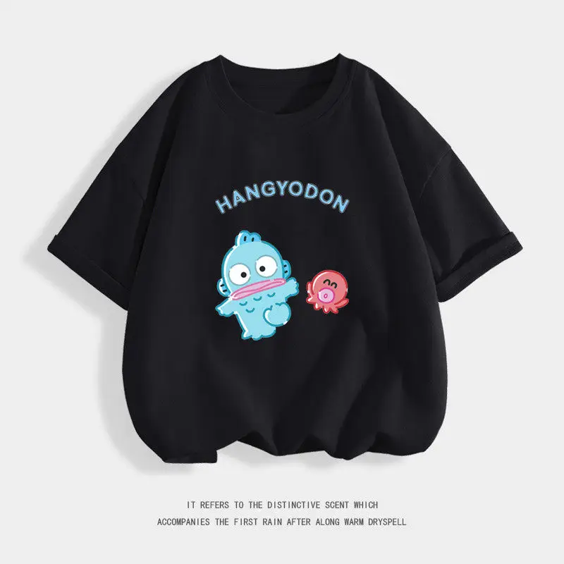 

Sanrio Hangyodon Mermaid Hanton 100% Cotton Trendy Children T-shirt Summer Daily Outdoor Sports Party Casual Loose Short-sleeve