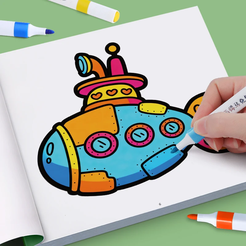 Children's Painted Painting Book Ocean Scene Bold-Easy Coloring Book Picture Book School Early Education Enlightenment image 5