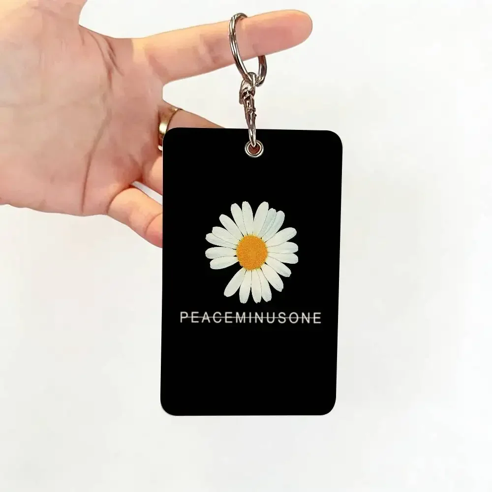 Modischer P-PeaceminusoneS Kartenhalter mit Schlüsselanhänger für Zugangskarten, Buspass und Kreditkarten, Ausweise, Bankkarten, Schutzhülle – Detail 3