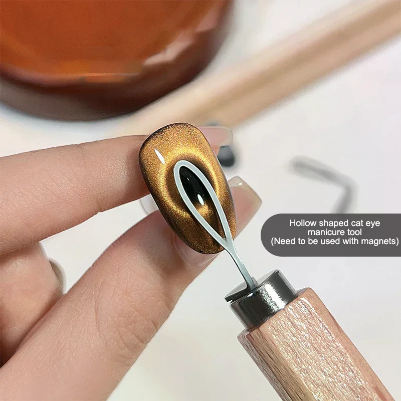 Magnete per occhi di gatto a forma cava Strumento multifunzione per nail art da utilizzare con magnete e smalto gel per occhi di gatto Accessori per unghie dal design cavo