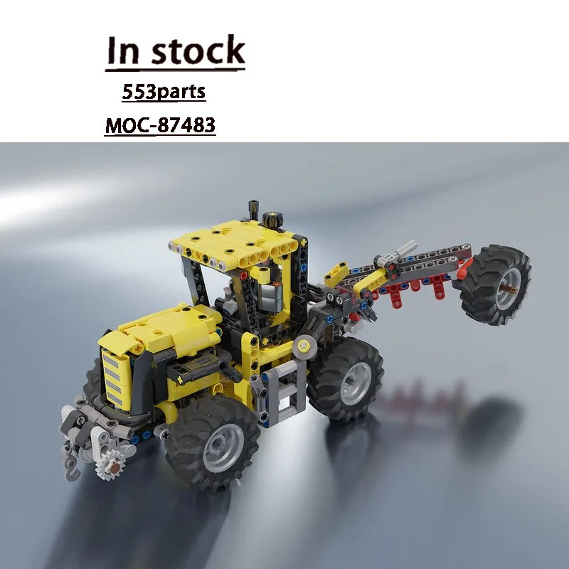 

MOC-87483 Городская сельскохозяйственная ферма, новая модель желтого трактора, строительный блок, 553, детали, игрушка на день рождения для мальчиков и детей, подарок