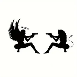 Car Stickers Devil Angel Car Stickers And Pistol Vinyl Stickers For Car