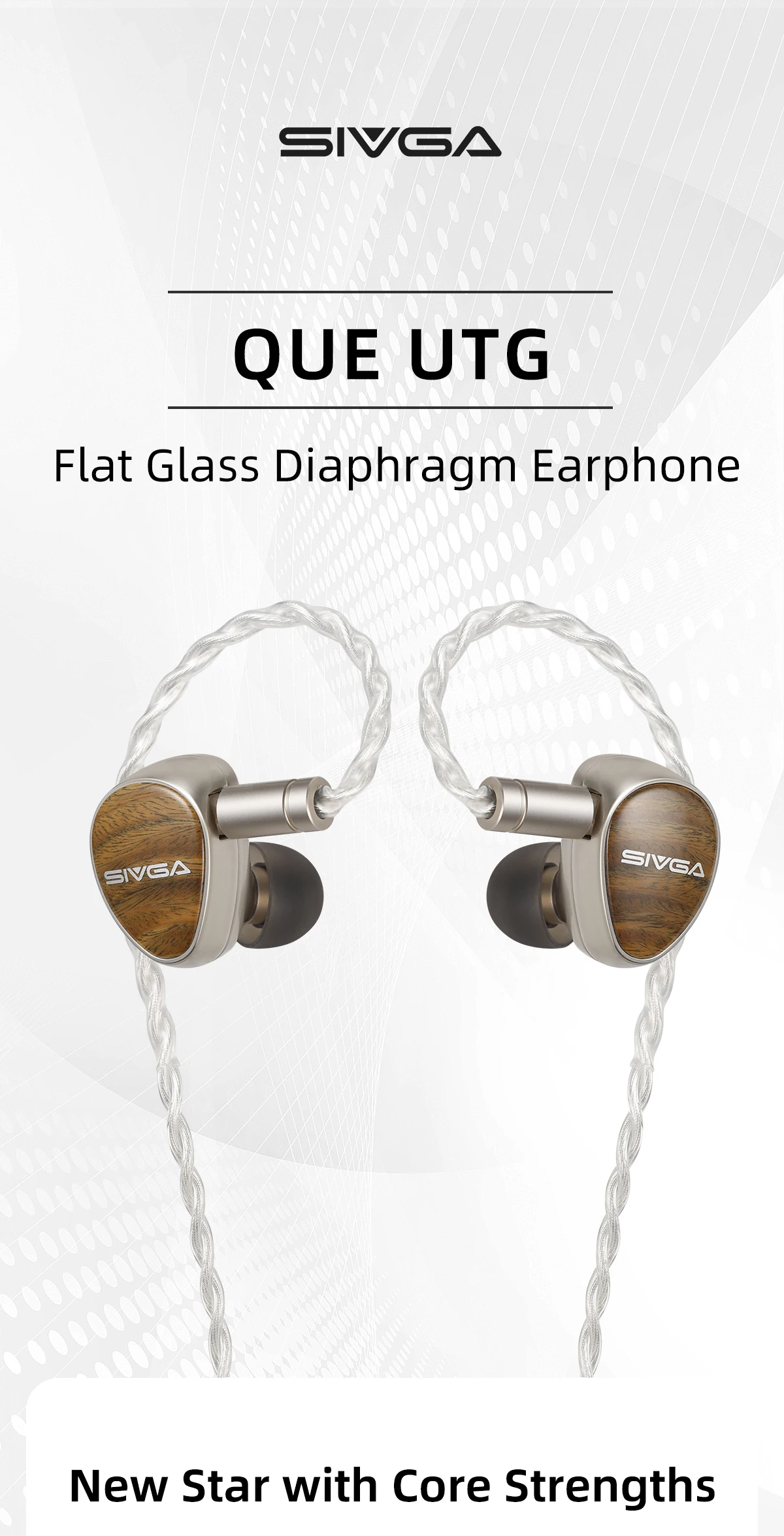 SIVGA Que UTG Flat Glass Diaphragm Dynamic Driver High-Fidelity In-Ear-Kopfhörer mit Kabel, grünes Sandelholz, mit abnehmbarem Kabel – Detail 1