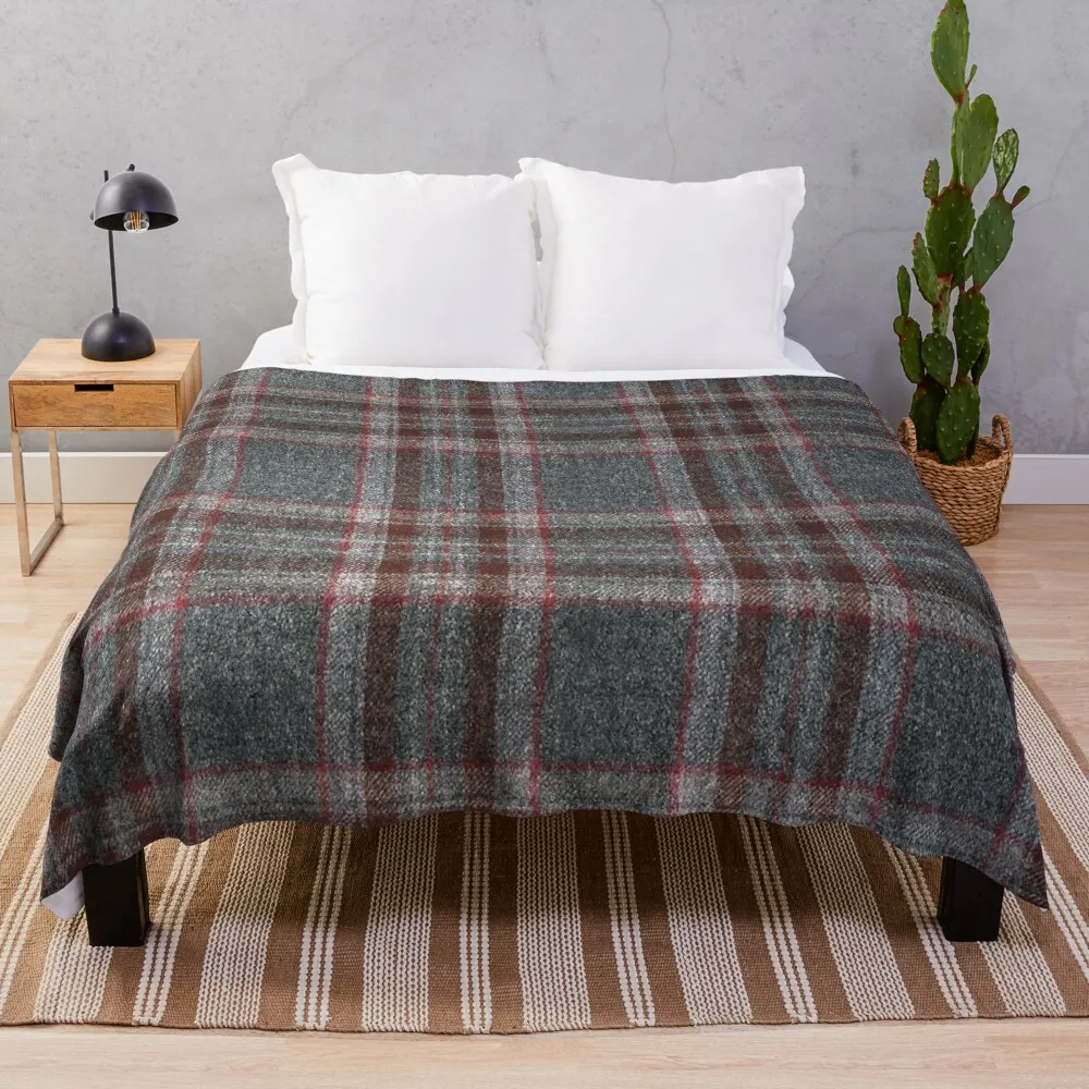 

Grey and Red Tartan Throw Blanket Sleeping Bag Blanket Thin Blankets sofa bed wednesday